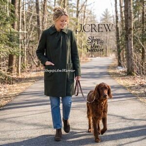 J.Crew dark avocado green wool/cashmere pleated cocoon coat shop@iamwarrior